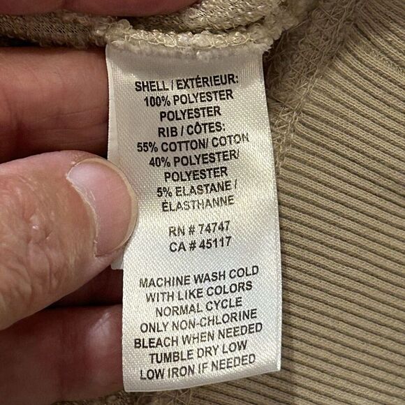 Natural Reflections Fleece Sherpa 1/4 Zip Pullover Women’s Size XL Oatmeal - Picture 4 of 4